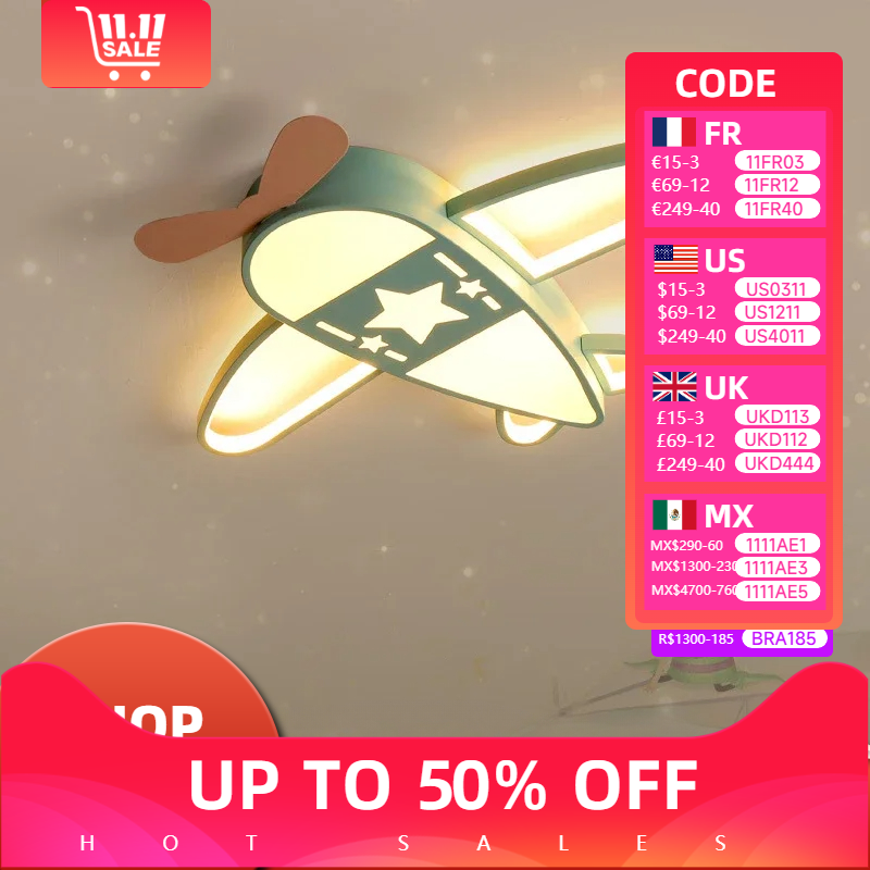 Baby Nursery Light Fixture - Modern Airplane Led Lights bambini Cartoon
