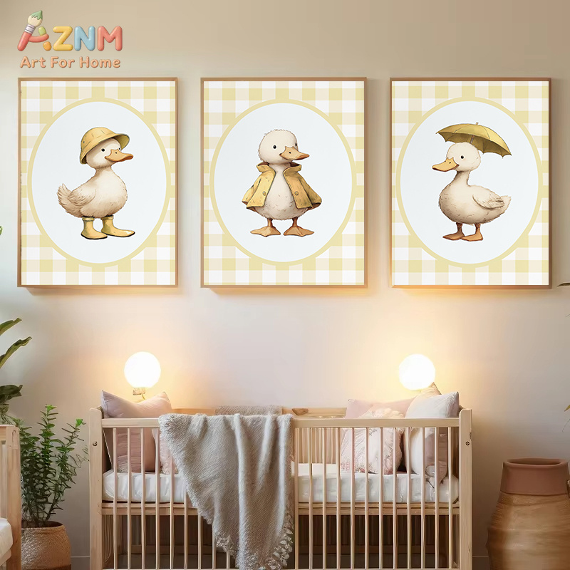 Baby Nursery Yellow Walls - AZNM - Stampa artistica su tela