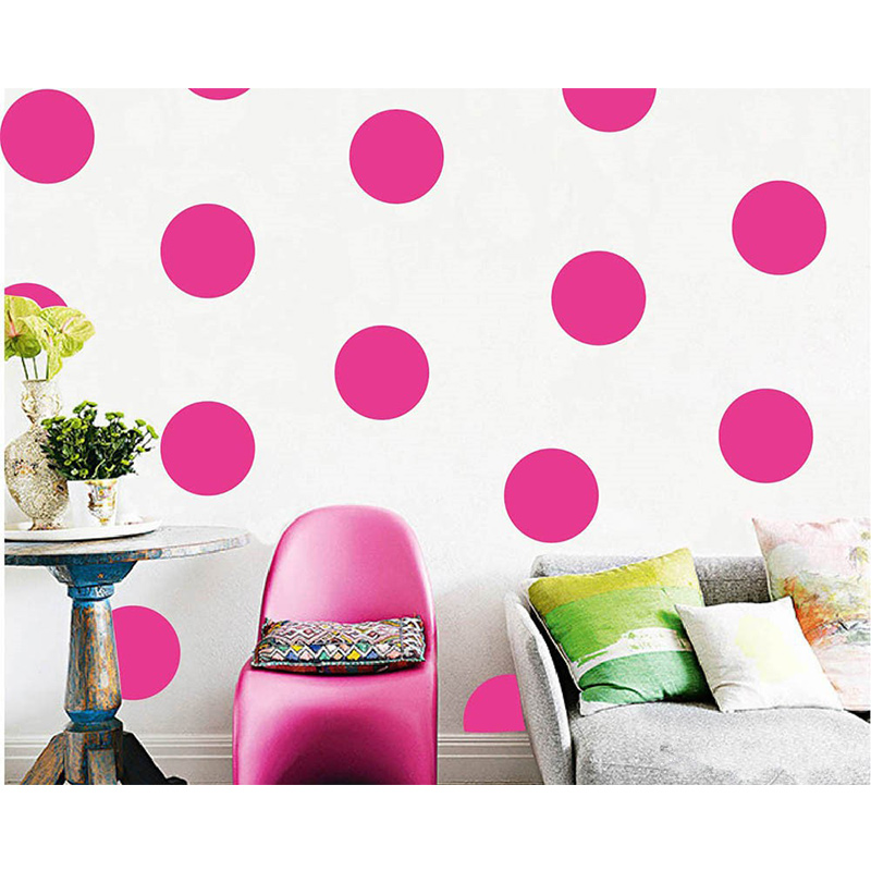 Baby Nursery Yellow Walls - Shiny Rose Yellow Polka Dots adesivi