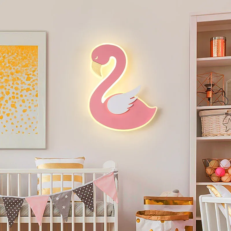 Baby Nursery Light Fixture - Lampada da parete a LED Flamingo,