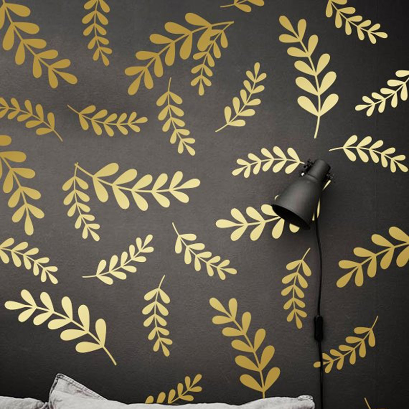 Baby Nursery Panelling - Adesivo da parete floreale con foglie