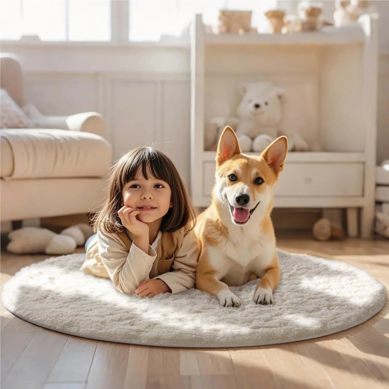 Tappeto rotondo bianco crema M - Soft Rug Nursery recensione e prezzo
