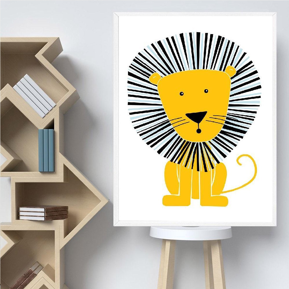 Cartoon Animal poster Yellow L - Baby Nursery Yellow Walls recensione e prezzo