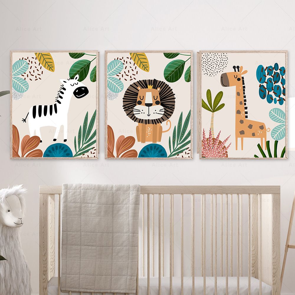 Poster Boho con Scimmie, Leoni - Baby Nursery Prints recensione e prezzo