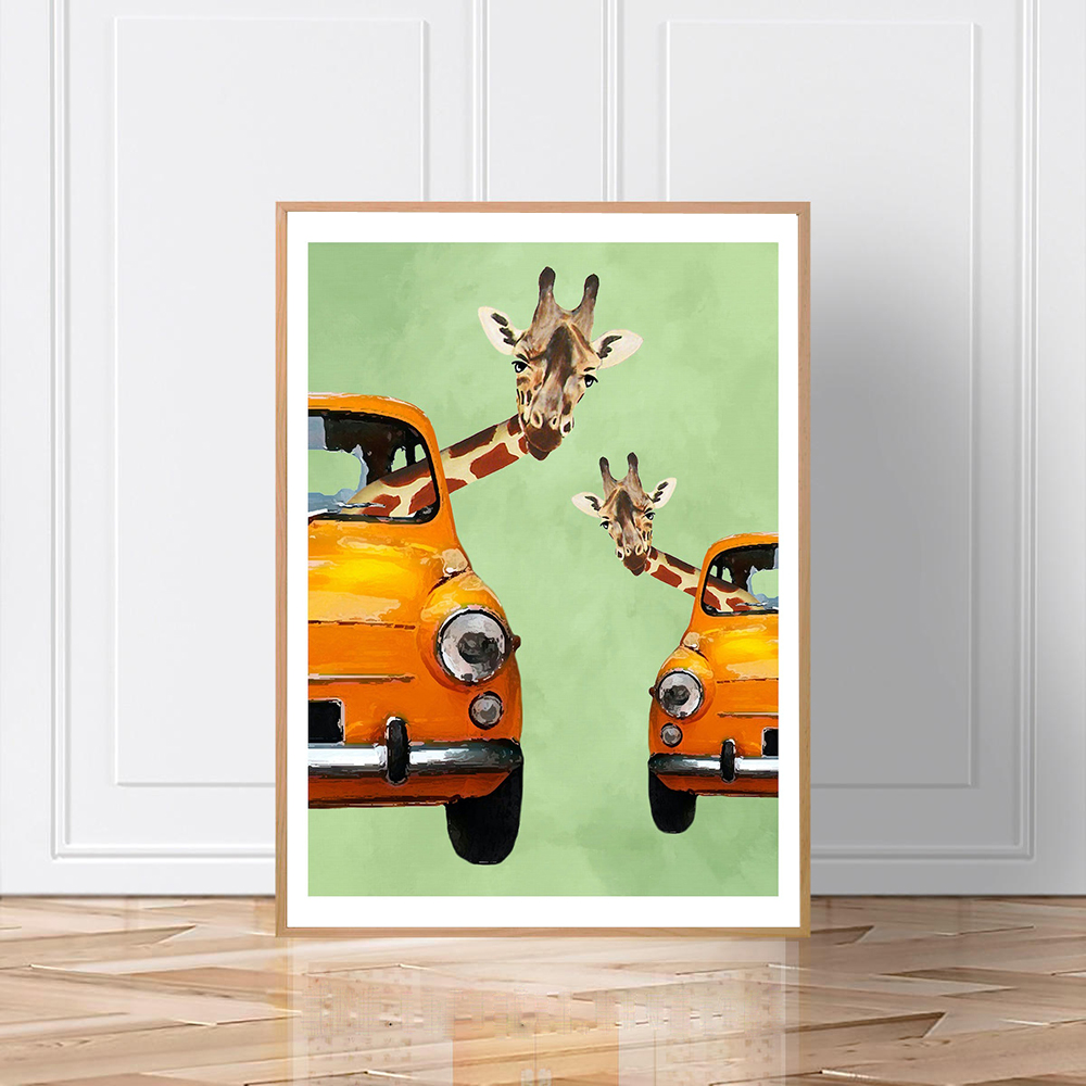 Giraffe in auto gialle Cartoon - Baby Nursery Yellow Walls recensione e prezzo