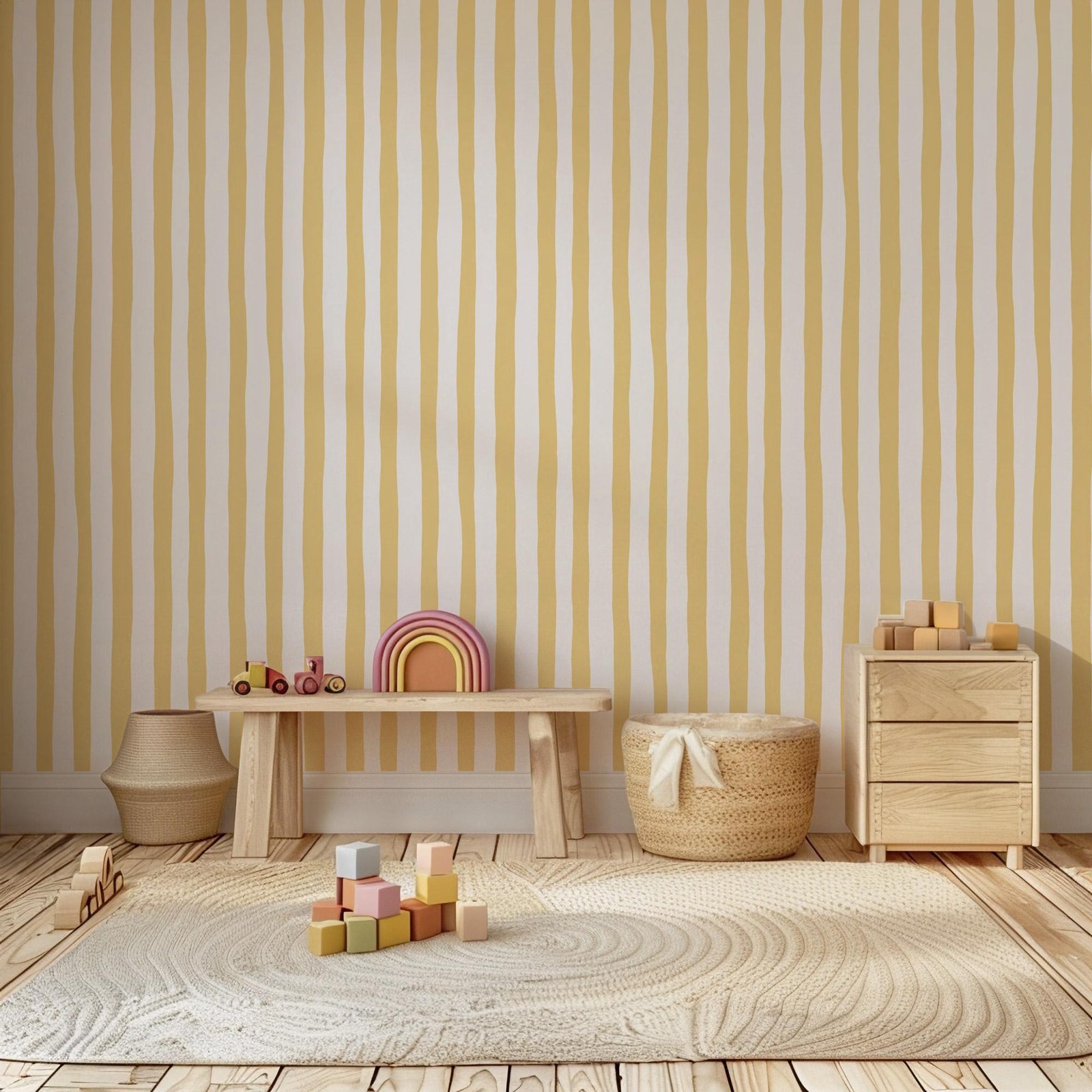 Carta da parati con strisce os - Baby Nursery Yellow Walls recensione e prezzo