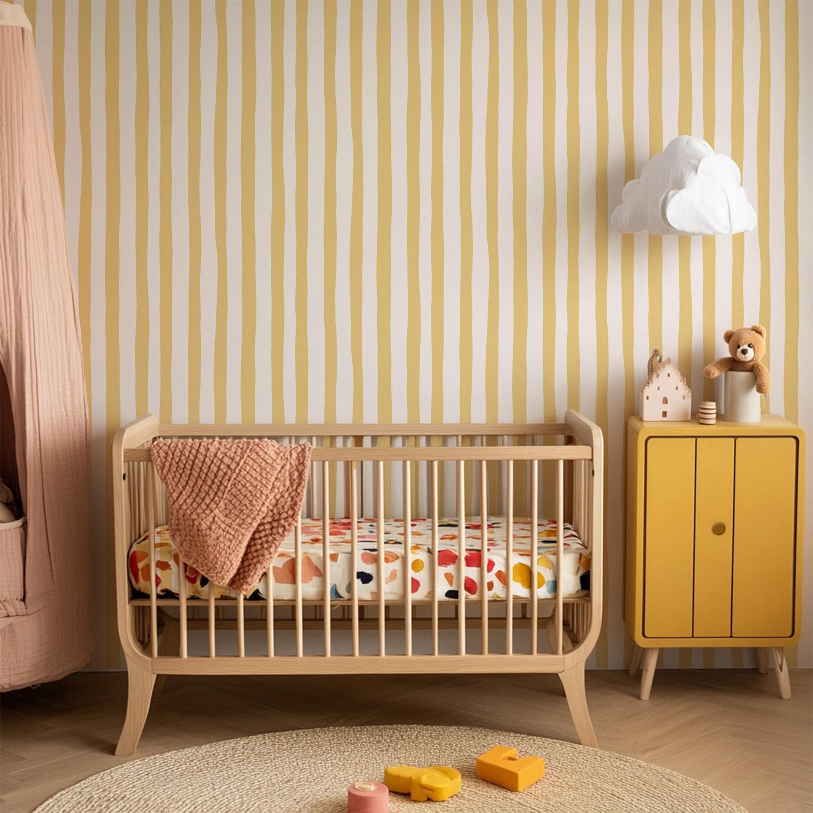 Carta da parati con strisce os - Baby Nursery Yellow Walls recensione e prezzo