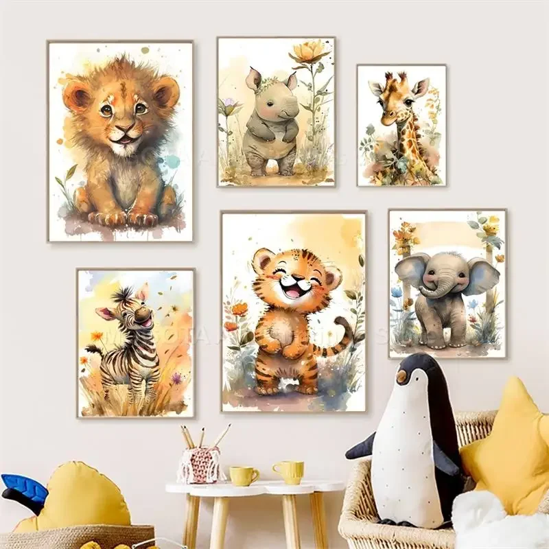 Acquerello Leone Giraffa Tigre - Baby Nursery Prints recensione e prezzo