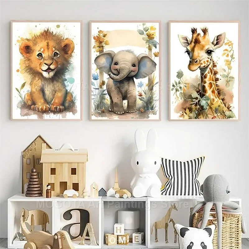 Acquerello Leone Giraffa Tigre - Baby Nursery Prints recensione e prezzo