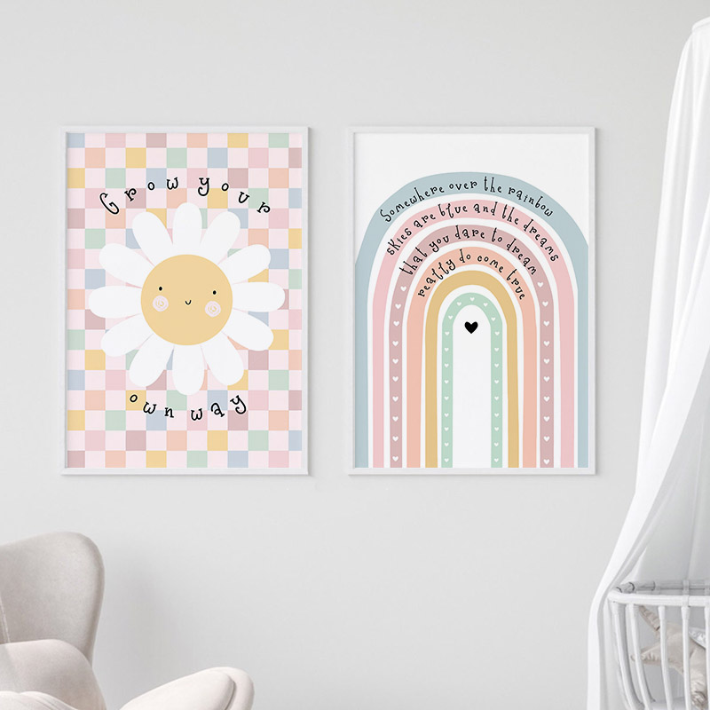 Sole Fiore Arcobaleno Nuvola C - Baby Nursery Prints recensione e prezzo